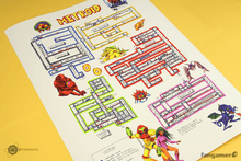 Load image into Gallery viewer, Retronauts - Zebes Hand-Drawn Map Poster

